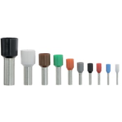 Terminali singoli 25mm² neri boccola rame stagnato flangia isolante polipropilene confezione 50 pezzi uso elettrico collegamento equipotenziale sicuro privo di alogeni