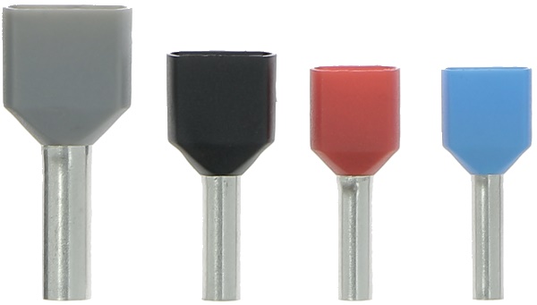 Tubetto terminale doppio 2x1 mm² rosso sacchetto 100 pezzi connessioni elettriche rapide e sicure
