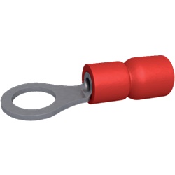 Capocorda preisolato tondo rosso 0,5-1,5 mm² con sistema Easy-Entry per crimpatura rapida e sicura uso elettrico