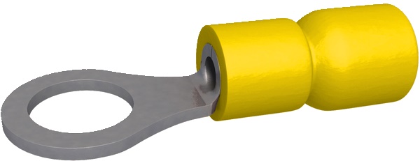 Capocorda preisolato tondo giallo 4-6 mm² vite M4 rame stagnato confezione 100 pezzi