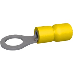 Capocorda preisolato tondo giallo 4-6 mm² vite M4 rame stagnato confezione 100 pezzi