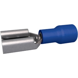 Clip preisolata femmina blu 1,5-2,5 mm² 6,3x0,8 mm connettori elettrici ottone stagnato per installazioni rapide e sicure