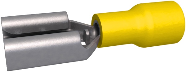 Clip preisolata femmina gialla 4-6 mm² ottone stagnato confezione 50 pezzi per connessioni elettriche affidabili