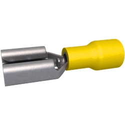 Clip preisolata femmina gialla 4-6 mm² ottone stagnato confezione 50 pezzi per connessioni elettriche affidabili