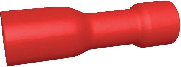 Clip isolata femmina rossa 0,5-1,5 mm² 2,8x0,5 mm ottone stagnato per connessioni elettriche rapide e sicure