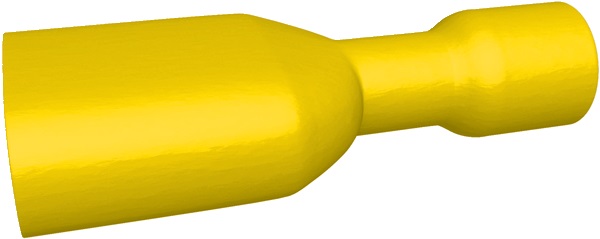 Clip isolata femmina gialla 4-6 mm² 6,3x0,8 mm ottone stagnato connessioni elettriche rapide sicure
