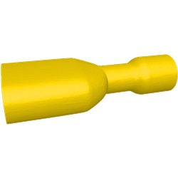 Clip isolata femmina gialla 4-6 mm² 6,3x0,8 mm ottone stagnato connessioni elettriche rapide sicure