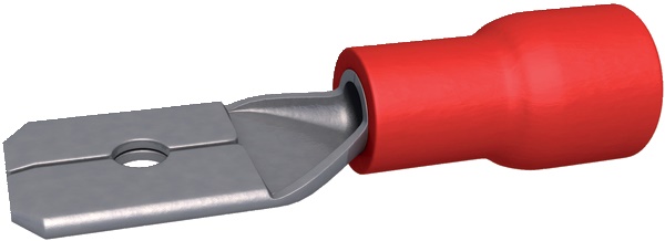 Clip preisolata maschio rossa 0,5-1,5 mm² ottone stagnato per connessioni elettriche rapide e sicure