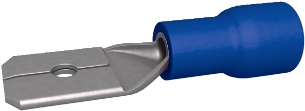 Clip preisolata maschio blu 1,5-2,5 mm² 6,3x0,8 mm in ottone stagnato per connessioni elettriche rapide e sicure