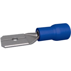 Clip preisolata maschio blu 1,5-2,5 mm² 6,3x0,8 mm in ottone stagnato per connessioni elettriche rapide e sicure
