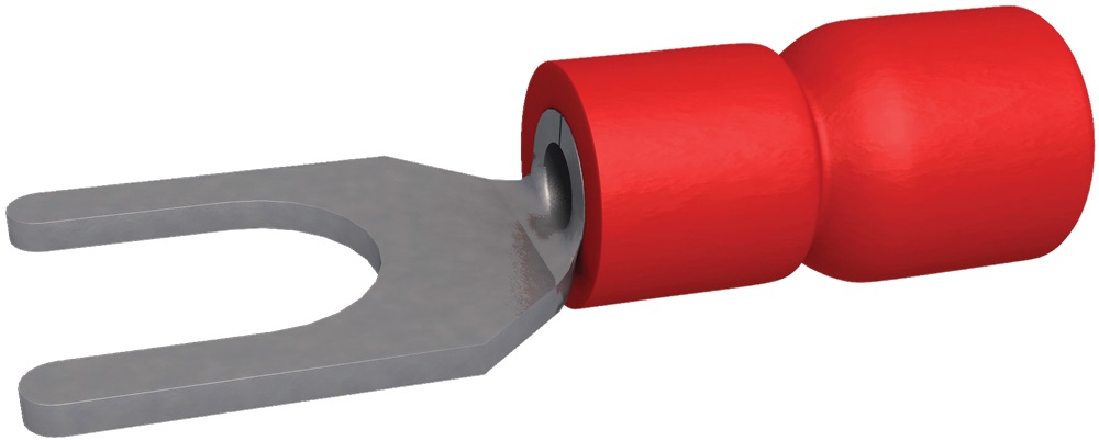 Capocorda preisolato a forcella 0.5-1.5 mm² M5 rosso (x 100)