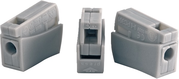 Terminale collegamento rapido 1 cavo flessibile 1 rigido grigio per illuminazione termosifoni lampade