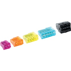 Morsetto automatico CHRISTAL multicolore autoestinguente VO con punta tester per installazioni elettriche rapide e sicure spellatura 11 mm confezione 100 pezzi