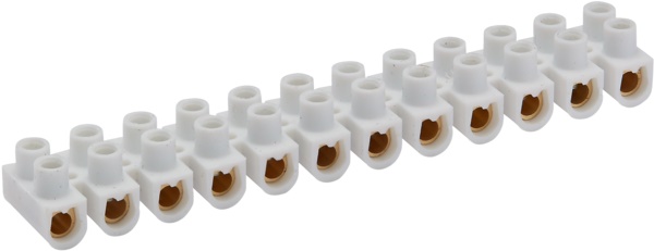 Morsettiera Mammut 12 poli 2,5 mm² bianca polipropilene installazione rapida senza attrezzi