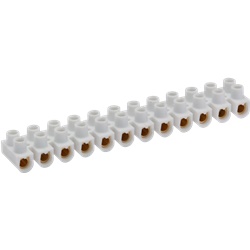 Morsettiera multipla 12 poli 10mm² polipropilene bianca vite preavvitata per installazioni elettriche rapide e sicure