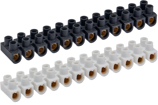 Morsettiera 12 poli 16 mm² polipropilene bianca separabile senza attrezzi per impianti elettrici