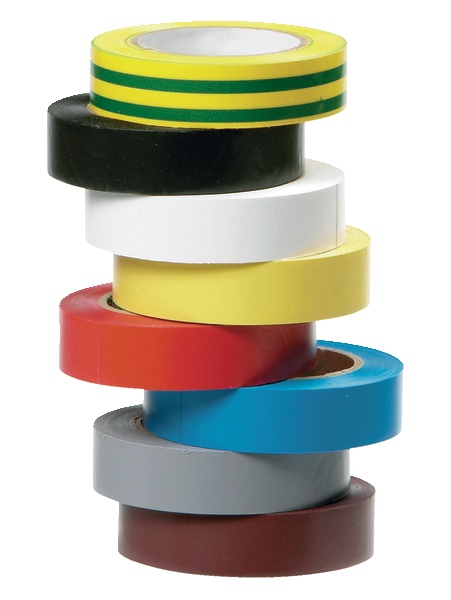 Nastro isolante multicolore 15 mm x 10 m PVC autoestinguibile per installazioni elettriche set 8 pezzi