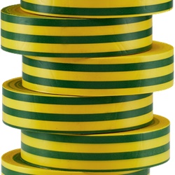 Nastro isolante elettrico giallo/verde 15 mm x 10 m set 8 pezzi PVC ritardante fiamma autoestinguibile resistente acidi e alcali