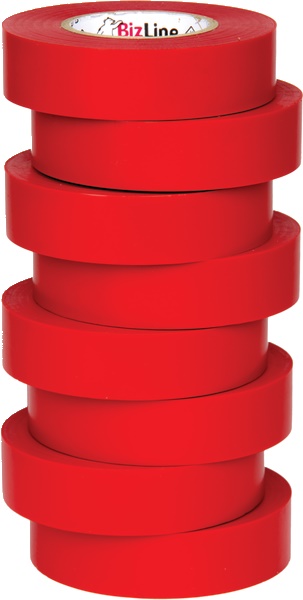 Nastro isolante rosso 19mm x 20m PVC ritardante fiamma applicazioni elettriche