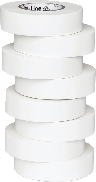 Nastro isolante elettrico bianco 19mm x 20m PVC ritardante fiamma resistente acidi e alcali