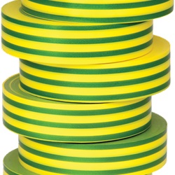 Nastro isolante elettrico giallo/verde 19 mm x 20 m PVC autoestinguibile resistente acidi e alcali