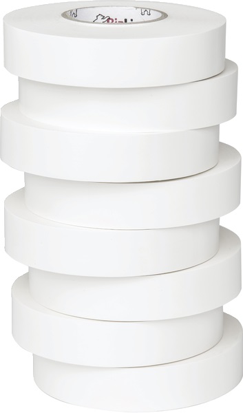 Nastro isolante elettrico bianco 19 mm x 33 m x 0,15 mm PVC autoestinguente (8 rotoli)