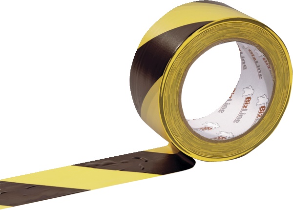 Nastro adesivo segnaletico giallo/nero 50 mm x 33 m PVC adesivo gomma per sicurezza vie fuga e zone pericolose