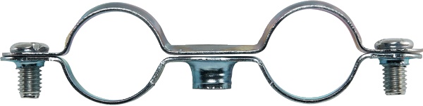 Collare doppio 12 mm acciaio zincato filettatura 7x150 mm fissaggio tubi rame