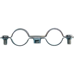 Collari doppio 14 mm acciaio zincato 100 pezzi fissaggio tubi rame