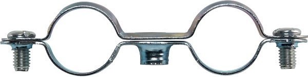 Collare doppio zincato Ø 18 mm filettatura 7x150 mm per tubi rame fissaggio stabile