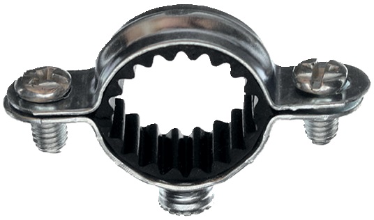 Collare isofonico singolo Ø14 mm acciaio zincato filettatura 7x150 mm fissaggio tubi rame confezione 100 pezzi