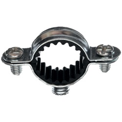 Collare isofonico singolo Ø14 mm acciaio zincato filettatura 7x150 mm fissaggio tubi rame confezione 100 pezzi