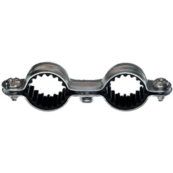 Collare isofonico doppio 18 mm acciaio zincato filettatura 7x150 mm per tubi rame