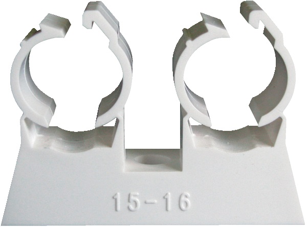 Fissaggio tubi multistrato BIZRING doppio 20 mm PA 6 bianco per impianti sicuri e ordinati (50 pezzi)