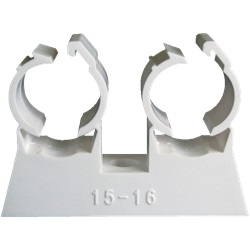 Fissaggio tubi multistrato BIZRING doppio 20 mm PA 6 bianco per impianti sicuri e ordinati (50 pezzi)