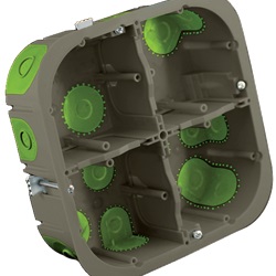 Scatola multiposizione incasso RBox Ø 67 mm 2x2 posti profondità 50 mm muro a secco tenuta aria x10