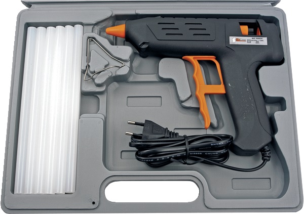 Pistola colla 80 W riscaldamento rapido ergonomica con 12 stick Ø11x200 mm per legno plastica tessuti