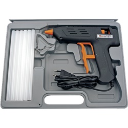 Pistola colla 80 W riscaldamento rapido ergonomica con 12 stick Ø11x200 mm per legno plastica tessuti