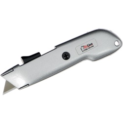 Cutter retrattile lama trapezio 19 mm sicurezza ergonomico uso elettrico