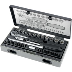 Set chiavi a cricchetto 37 pezzi acciaio cromo vanadio per installatori elettrici e uso professionale