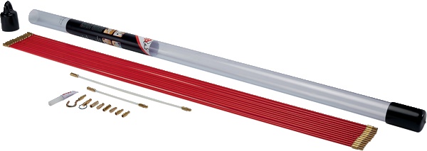 Aste tiracavi 12 pezzi 1 metro diametro 5 mm rosso per installazioni elettriche