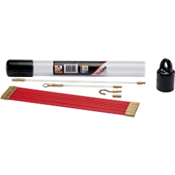 Kit tiracavi 9 aste 33 cm fibra vetro Ø5 mm rosso per controsoffitti pareti vuote
