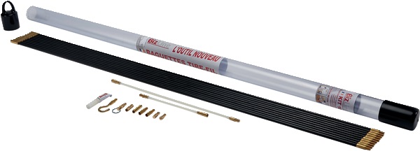 Kit 10 aste tiracavo 1 m Ø 6 mm nere per passaggio cavi in controsoffitti e pareti vuote