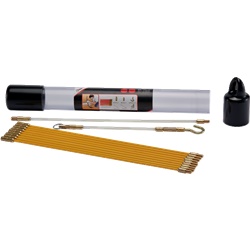 Kit 9 aste tiracavo 33 cm Ø4 mm gialle per passaggio cavi controsoffitti pareti vuote intercapedini