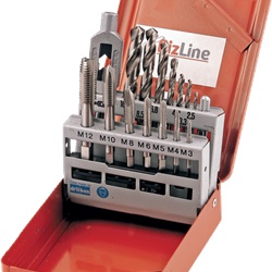 Set punte maschi HSS autocentranti 7 pezzi per acciaio ghisa leghe leggere con chiave inglese
