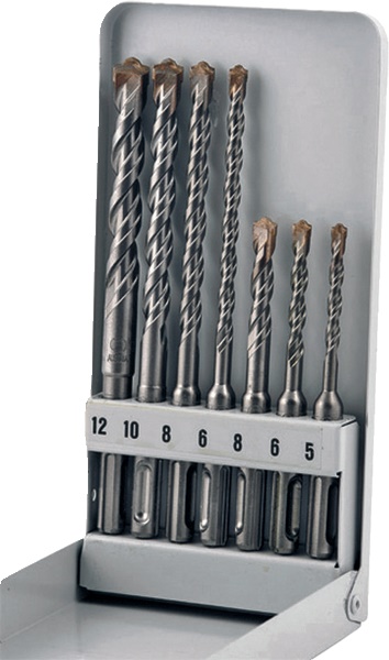 Set 7 punte calcestruzzo SDS-Plus multi-diametro 5-12 mm alta durata professionale