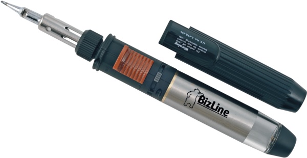 Saldatore a gas 30-125 W con serbatoio 38 ml e funzione cannello per guaine termoretraibili, uso elettrico professionale e domestico