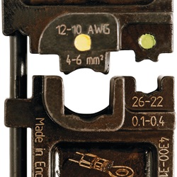 Matrice di crimpaggio per connettori preisolati (morsetti, clip e giunti) sezione 0.1-0.4/4-6 mm²