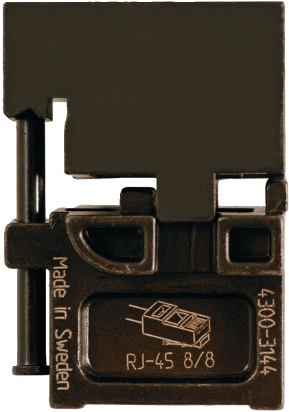 Matrice crimpatura RJ45 8/8 unita con custodia protettiva per installazioni rapide e affidabili