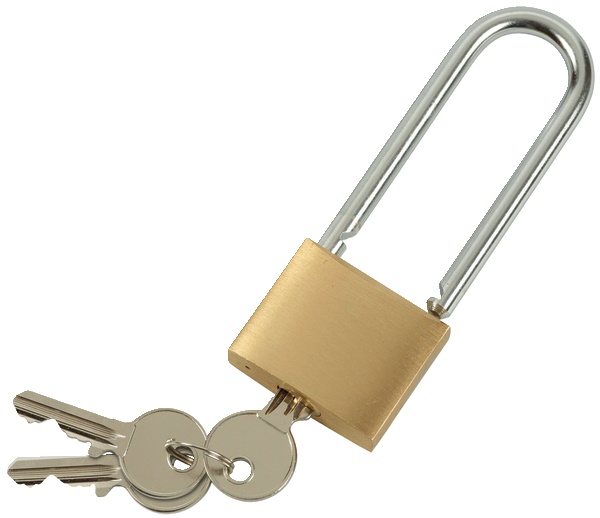 Lucchetto ottone chiave 40 mm anello alto 63 mm con 3 chiavi sicurezza affidabile